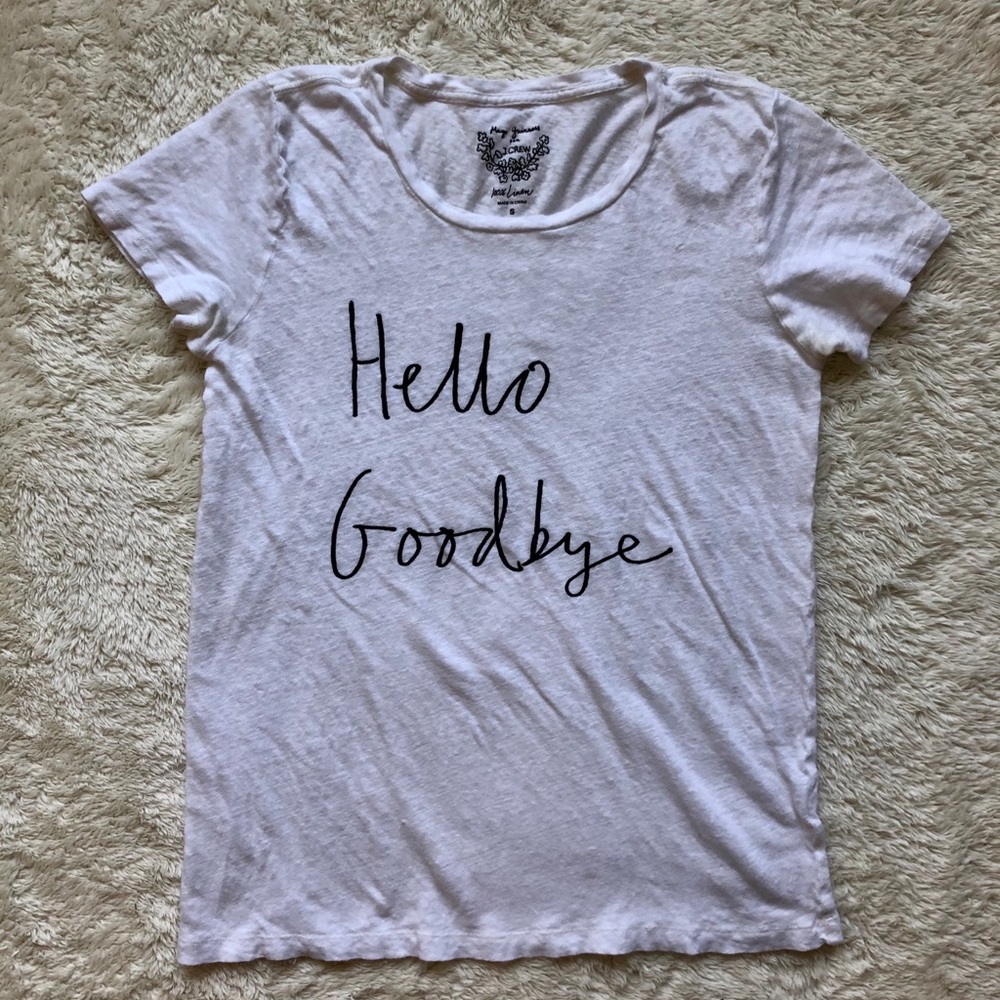 J. Crew 100% Linen Graphic T-shirt Size S